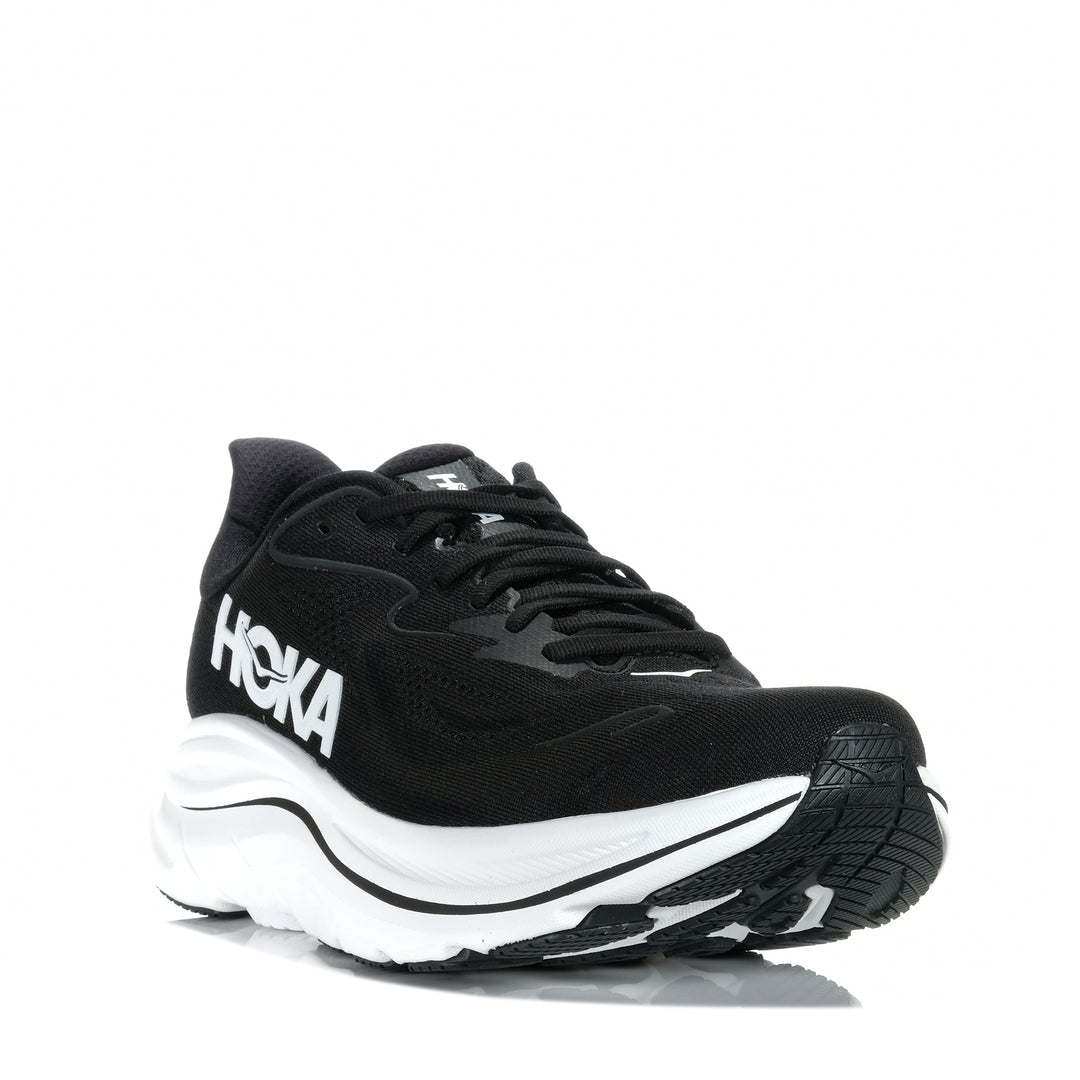 Hoka Clifton 10 Wide (2E) Black/White Mens Sports