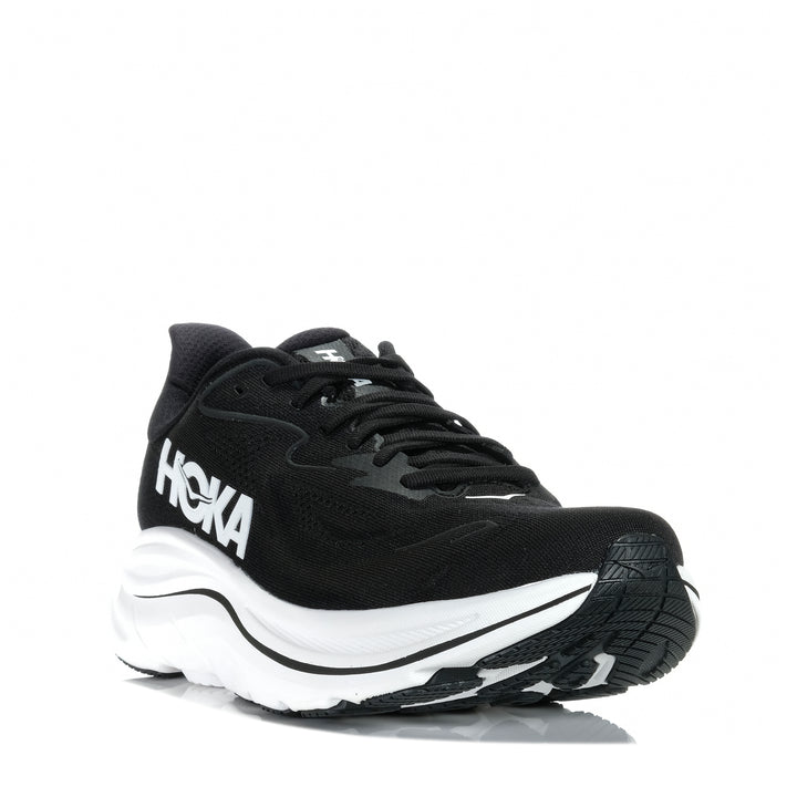 Hoka Clifton 10 Wide (2E) Black/White Mens Sports