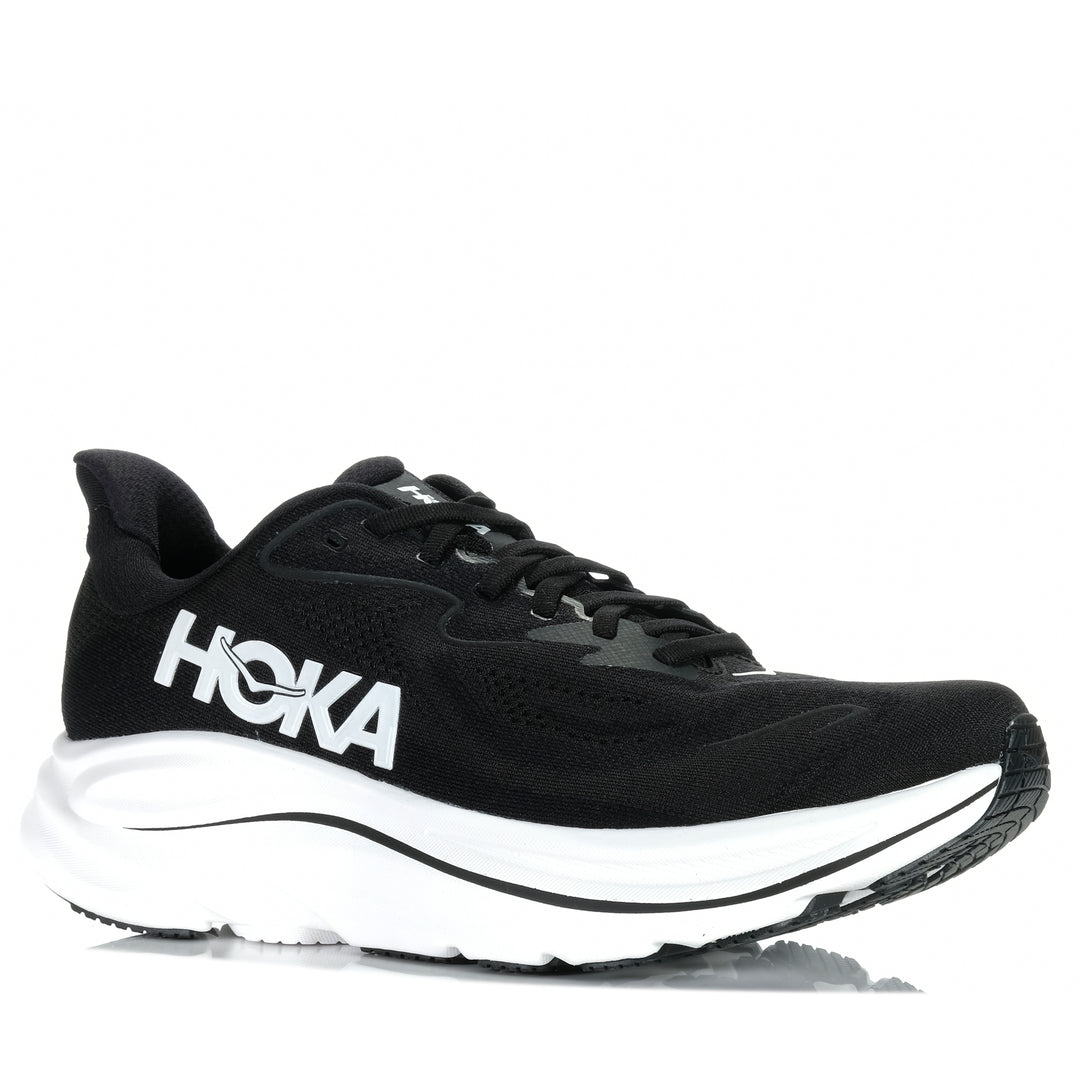 Hoka Clifton 10 Wide (2E) Black/White Mens Sports