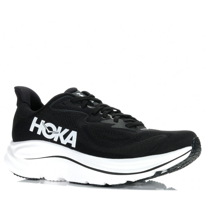 Hoka Clifton 10 Wide (2E) Black/White Mens Sports