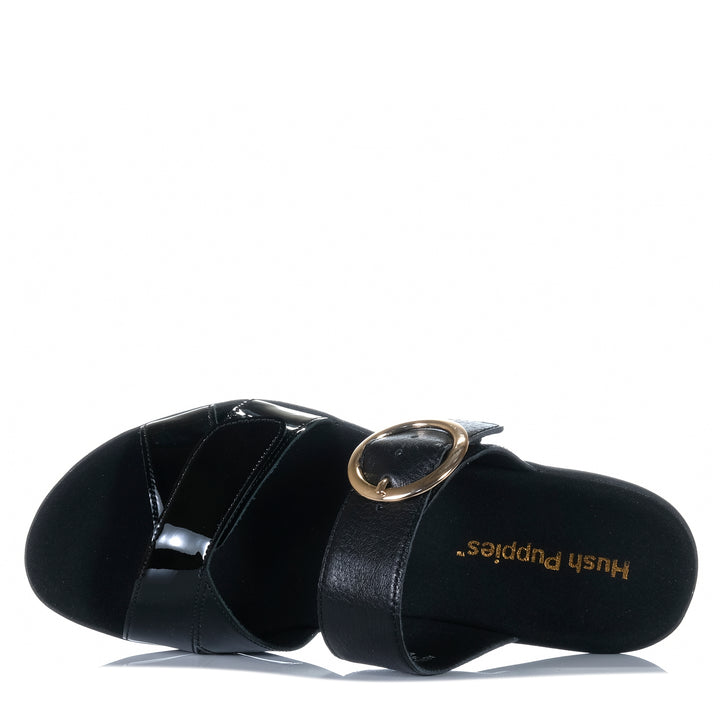 Hush Puppies Astounding Black Patent Womens Sandals