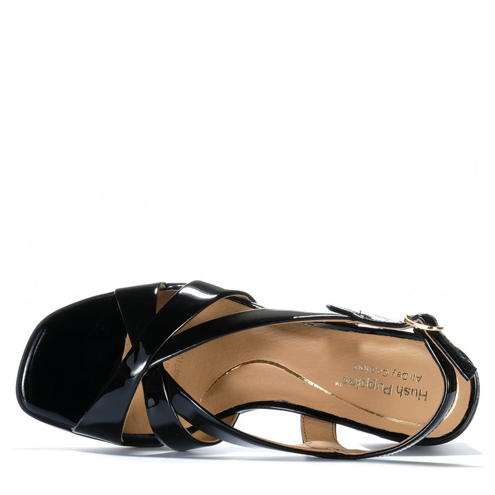 Hush Puppies Kaboo Black Patent Womens Sandals