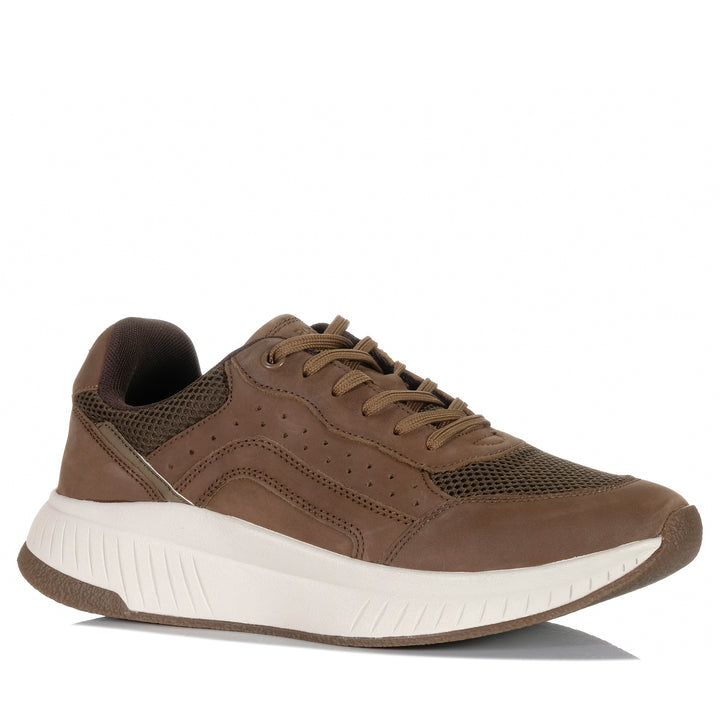 Hush Puppies Keegan Taupe Suede Mens Sneakers