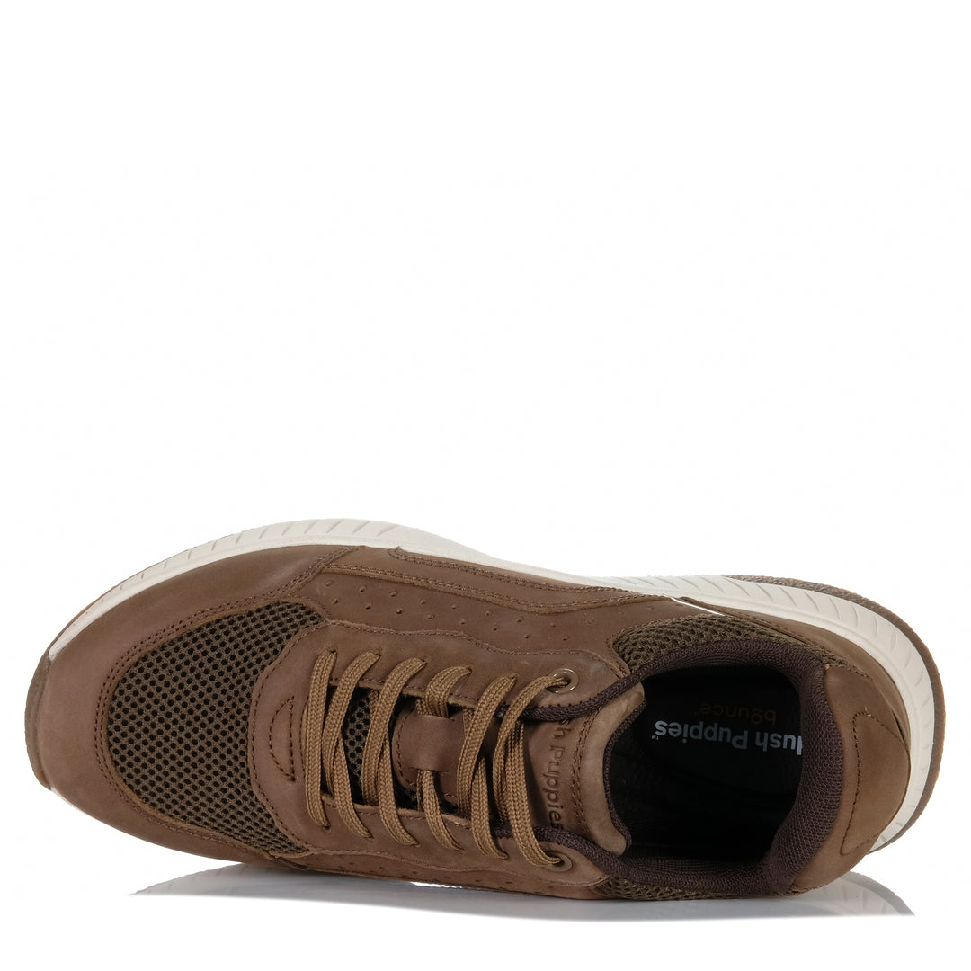 Hush Puppies Keegan Taupe Suede Mens Sneakers