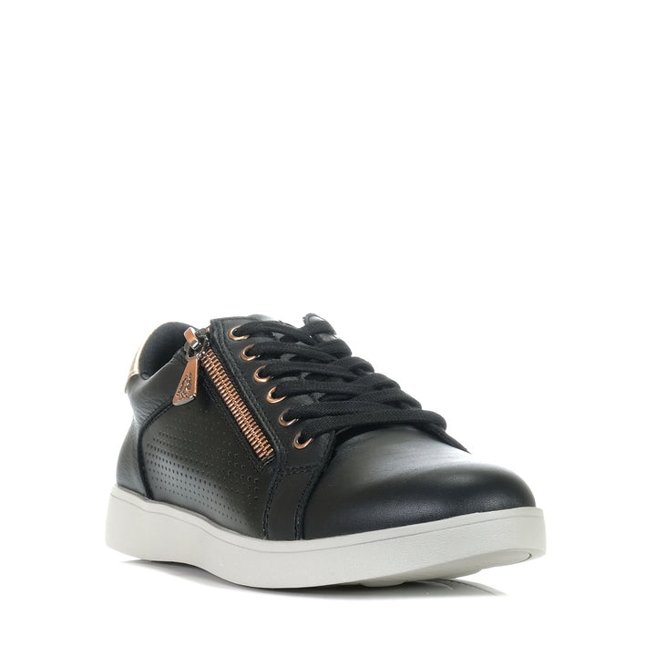 Hush Puppies Mimosa Perf Black/Copper Womens Sneakers