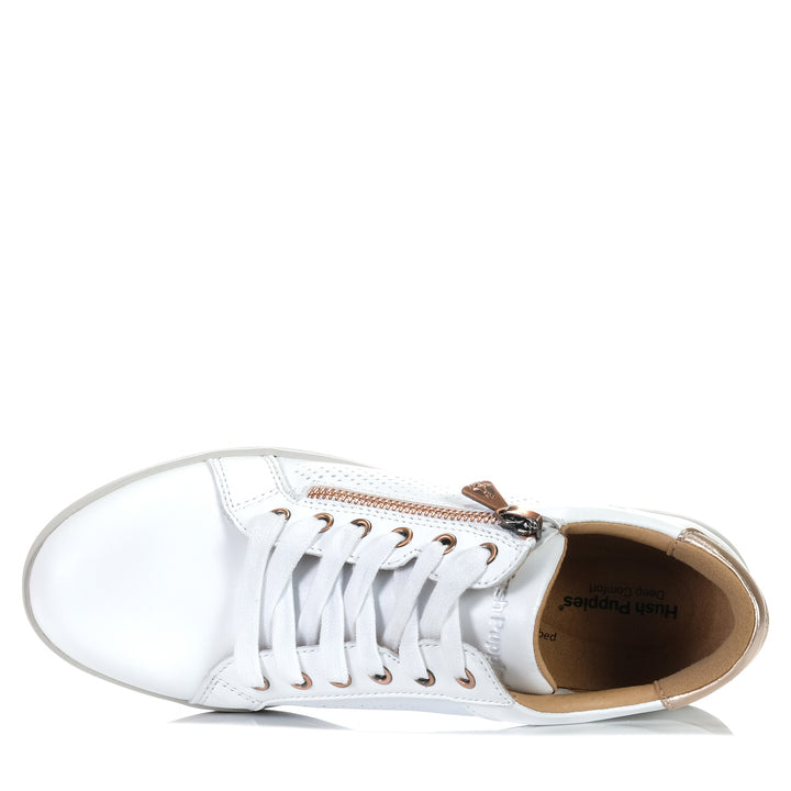 Hush Puppies Mimosa Perf White/Copper Womens Sneakers