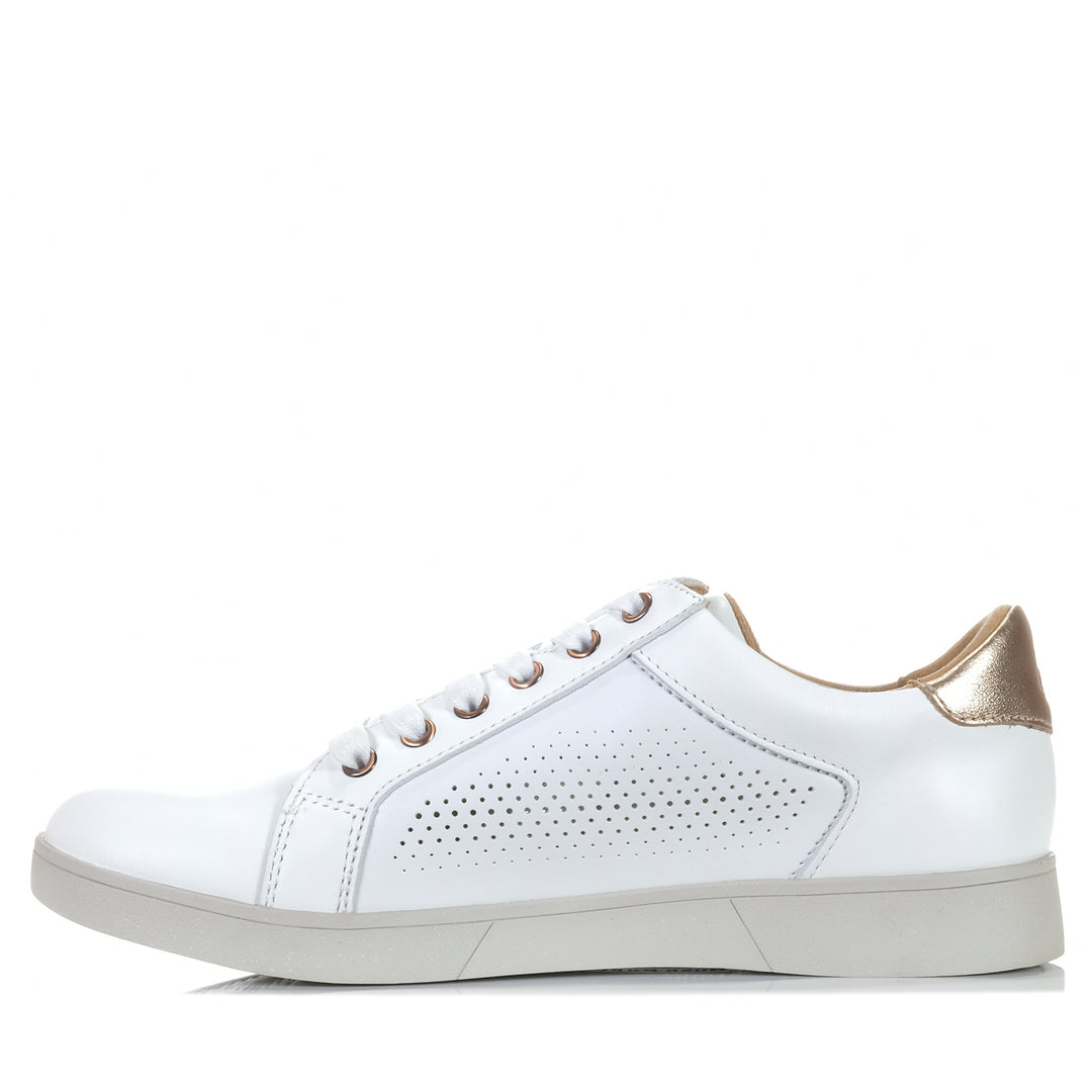 Hush Puppies Mimosa Perf White/Copper Womens Sneakers