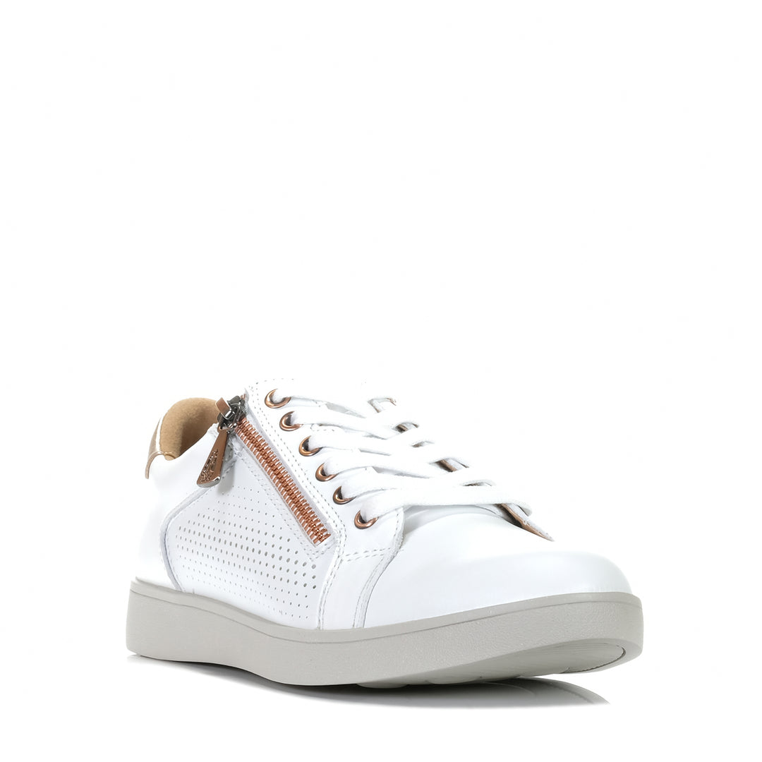 Hush Puppies Mimosa Perf White/Copper Womens Sneakers