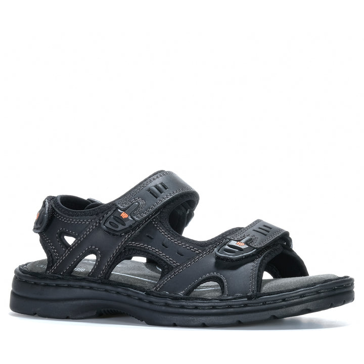 Hush Puppies Simmer Black Mens Sandals