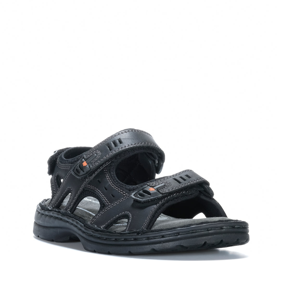 Hush Puppies Simmer Black Mens Sandals