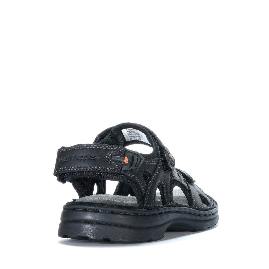 Hush Puppies Simmer Black Mens Sandals
