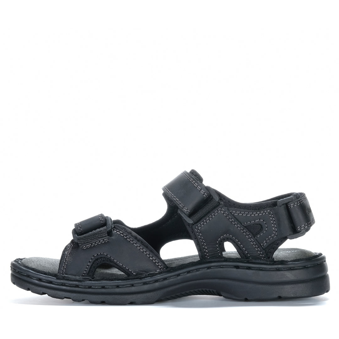 Hush Puppies Simmer Black Mens Sandals