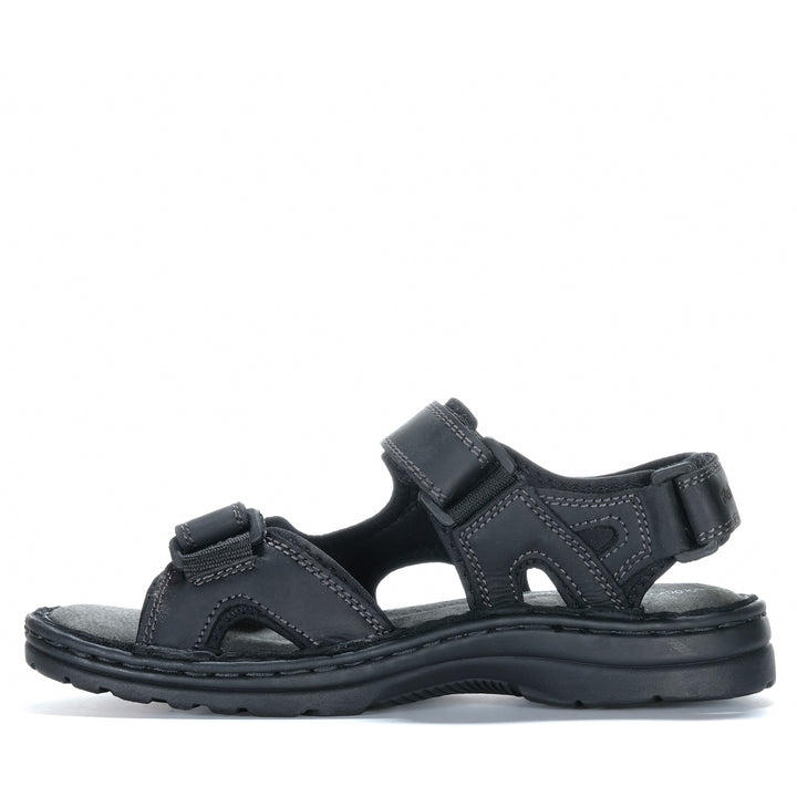 Hush Puppies Simmer Black Mens Sandals