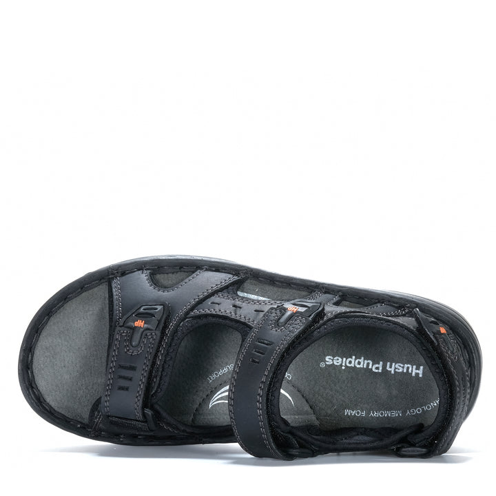 Hush Puppies Simmer Black Mens Sandals