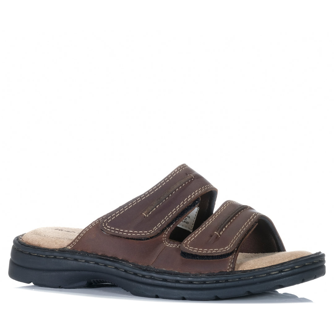 Hush Puppies Slider Brown Mens Sandals