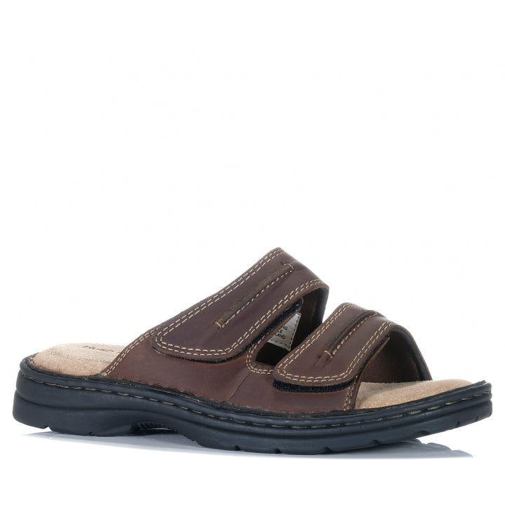 Hush Puppies Slider Brown Mens Sandals