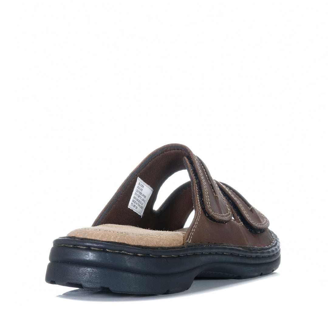 Hush Puppies Slider Brown Mens Sandals