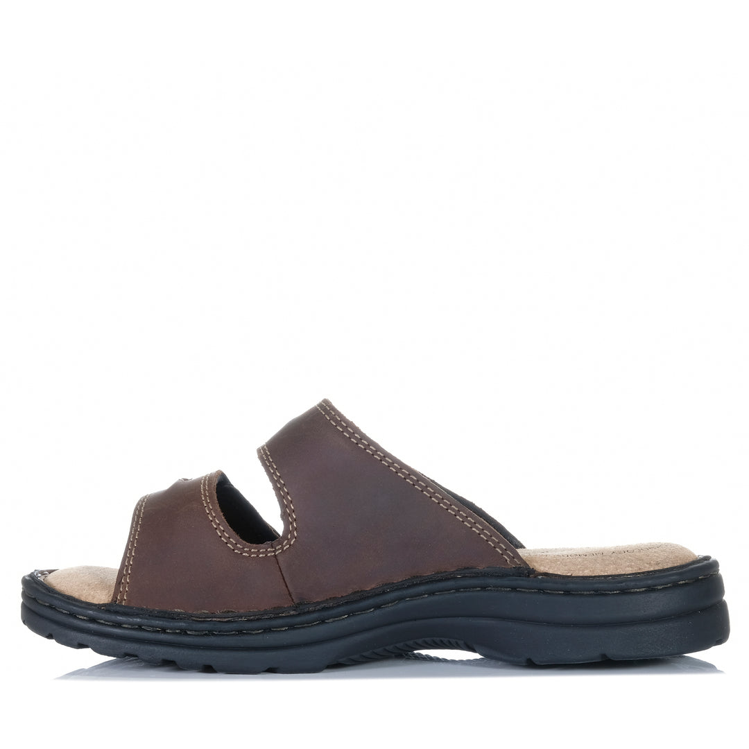 Hush Puppies Slider Brown Mens Sandals
