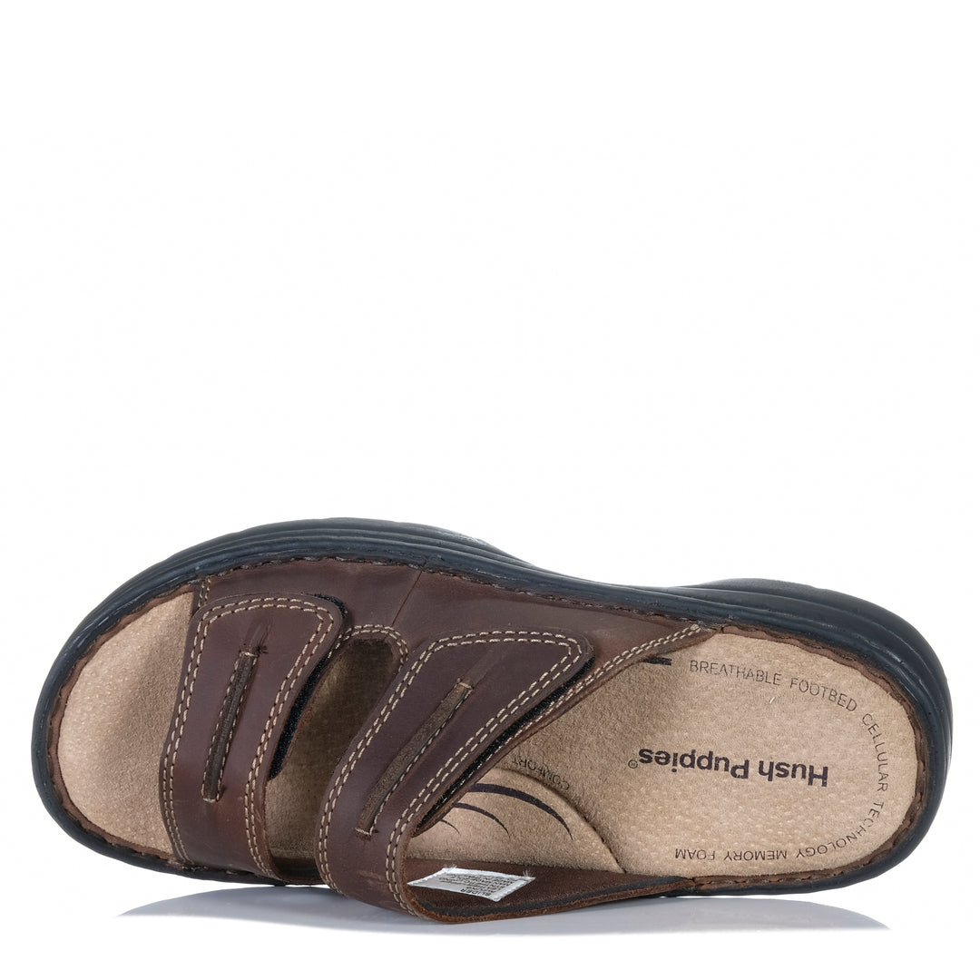 Hush Puppies Slider Brown Mens Sandals