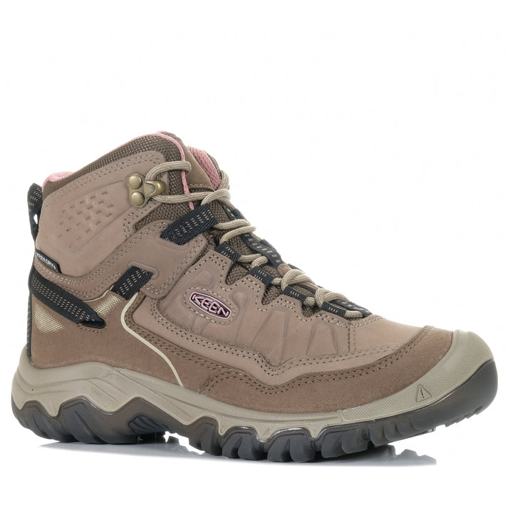 Keen Women's Targhee IV Mid Waterproof Brindle/Nostalgia Rose, 10 US, 10.5 US, 6.5 US, 7 US, 7.5 US, 8 US, 8.5 US, 9 US, 9.5 US, boots, hiking, keen, sports, taupe, walking, waterproof, womens