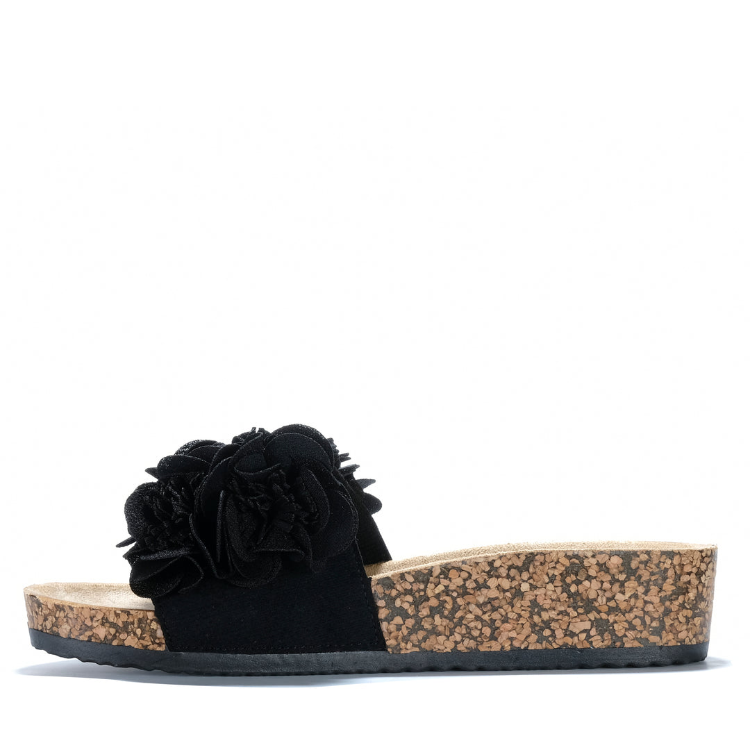 Los Cabos Corsage Black Womens Sandals