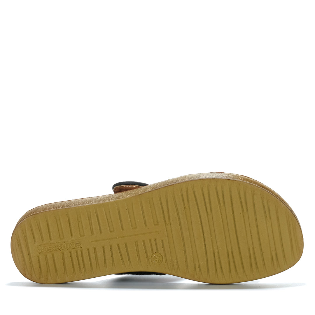 Los Cabos Doti Black Raffia Womens Sandals