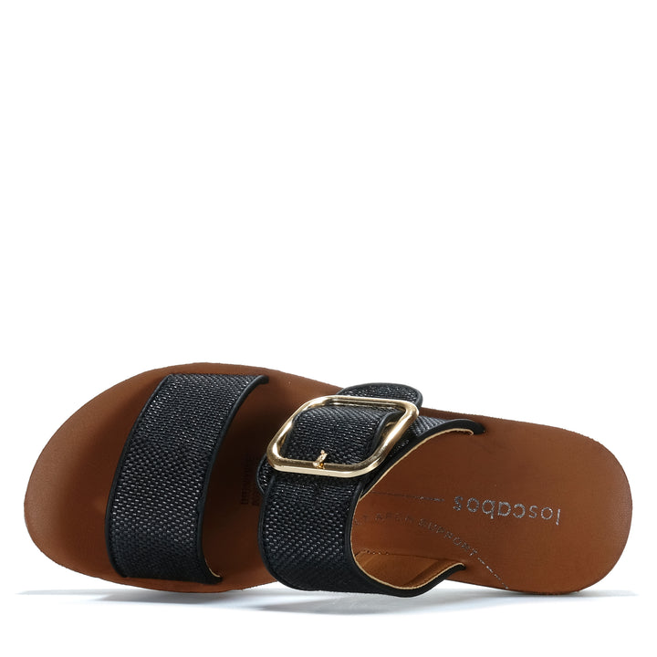 Los Cabos Doti Black Raffia Womens Sandals