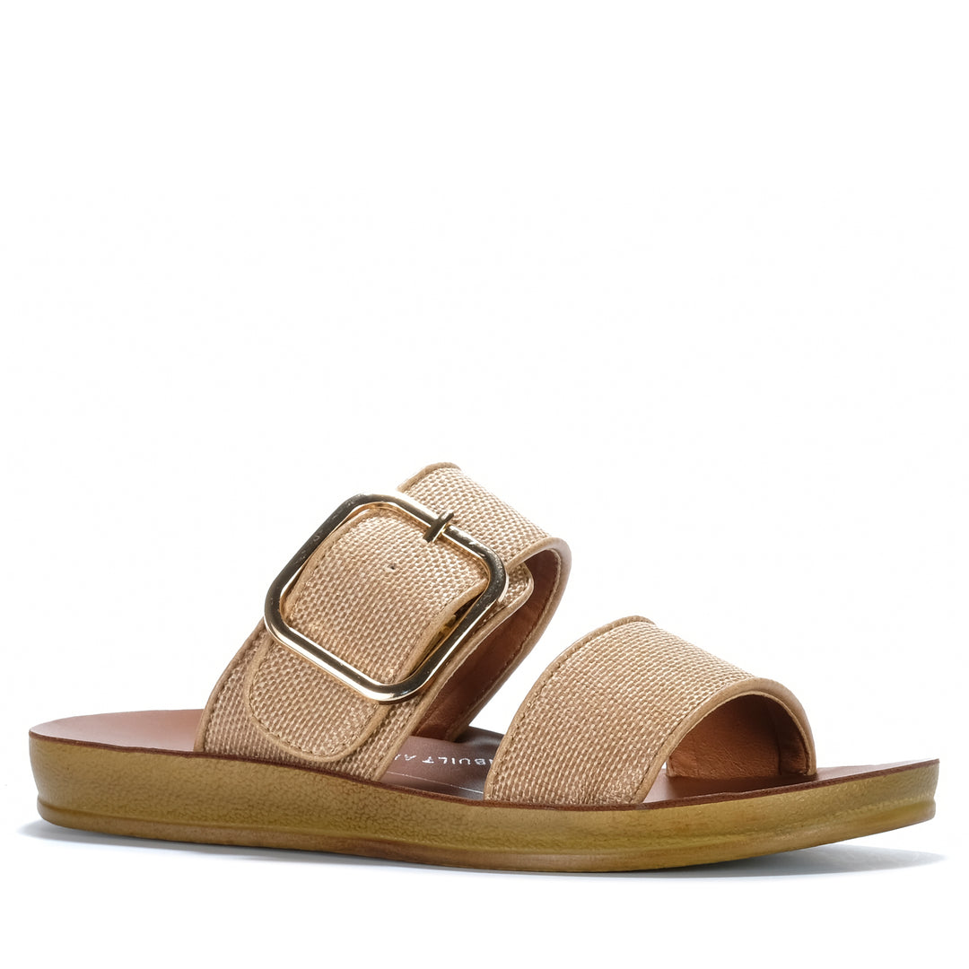 Los Cabos Doti Caramel Raffia Womens Sandals