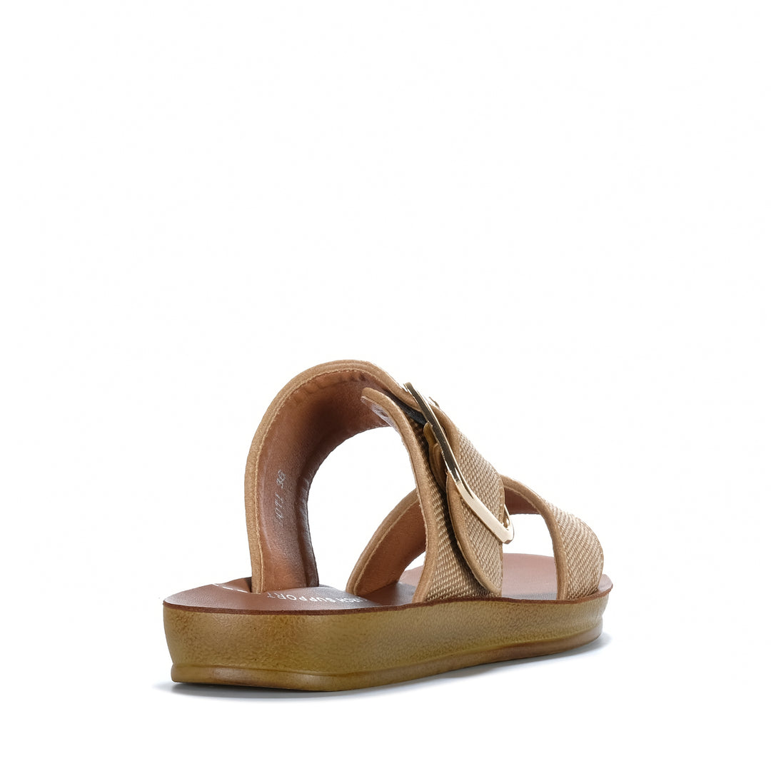 Los Cabos Doti Caramel Raffia Womens Sandals