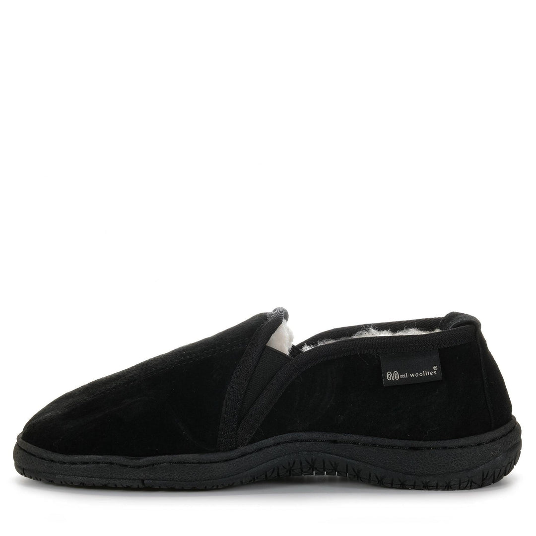 Mi Woollies Charlie Black Mens Slippers