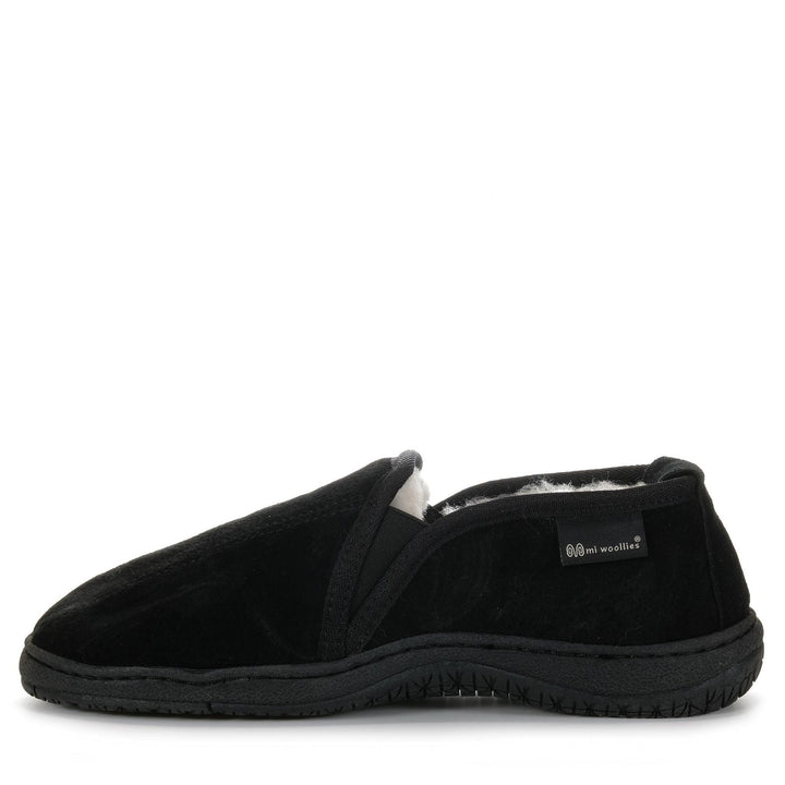 Mi Woollies Charlie Black Mens Slippers