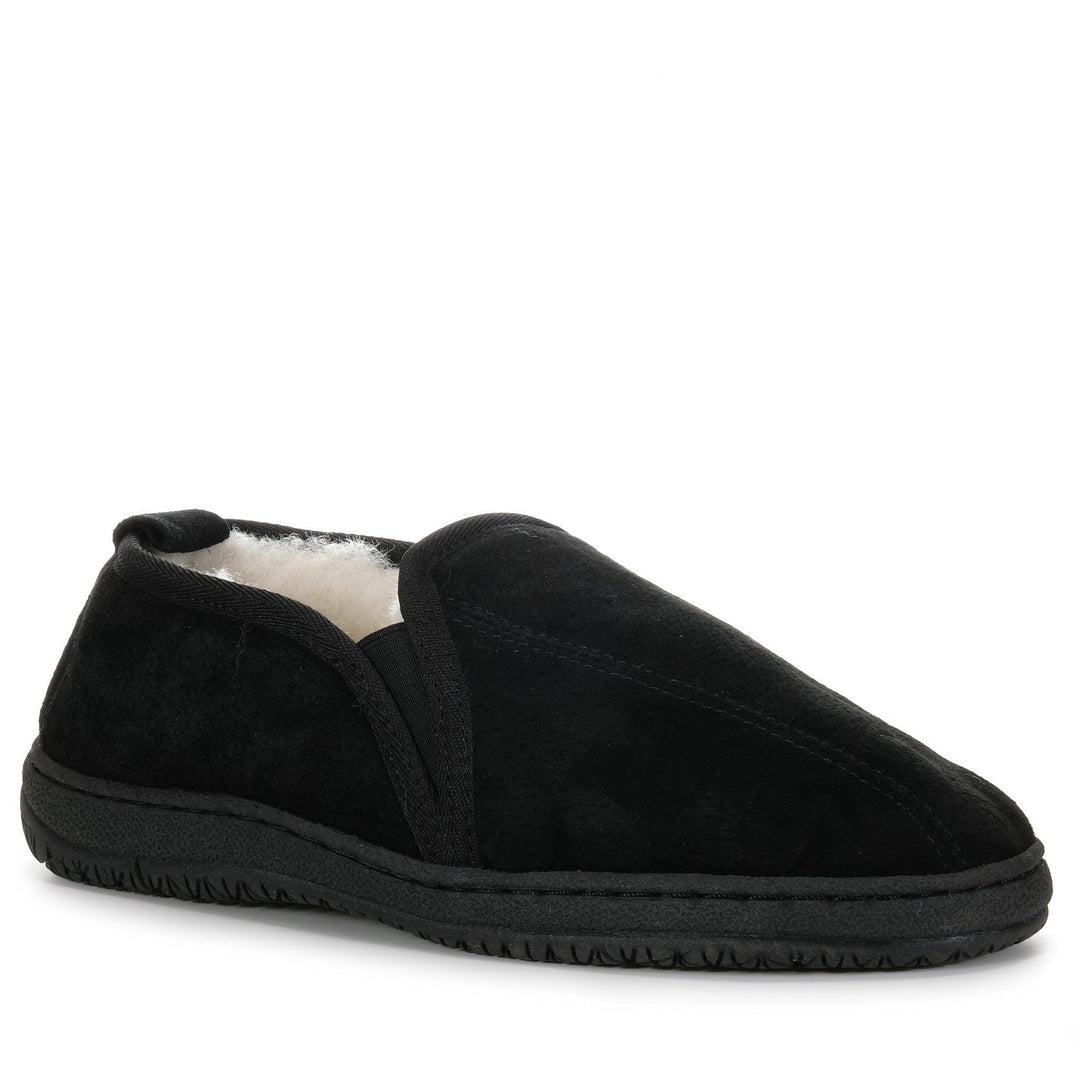 Mi Woollies Charlie Black Mens Slippers