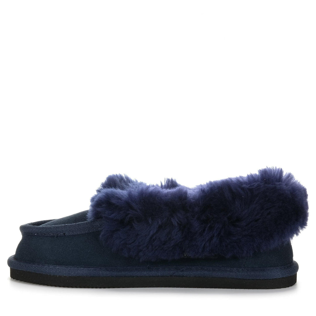 Mi Woollies Classic Navy Womens Slippers