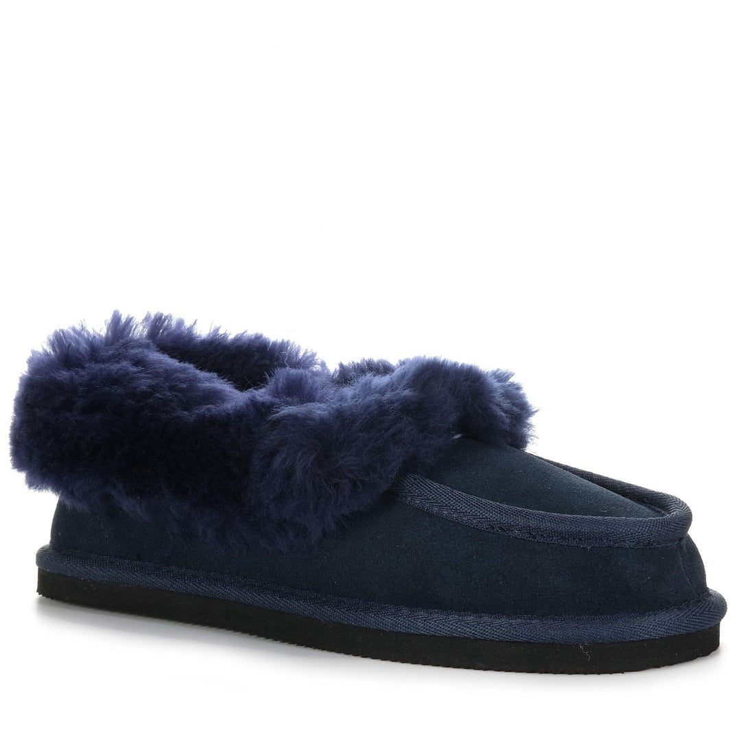 Mi Woollies Classic Navy Womens Slippers