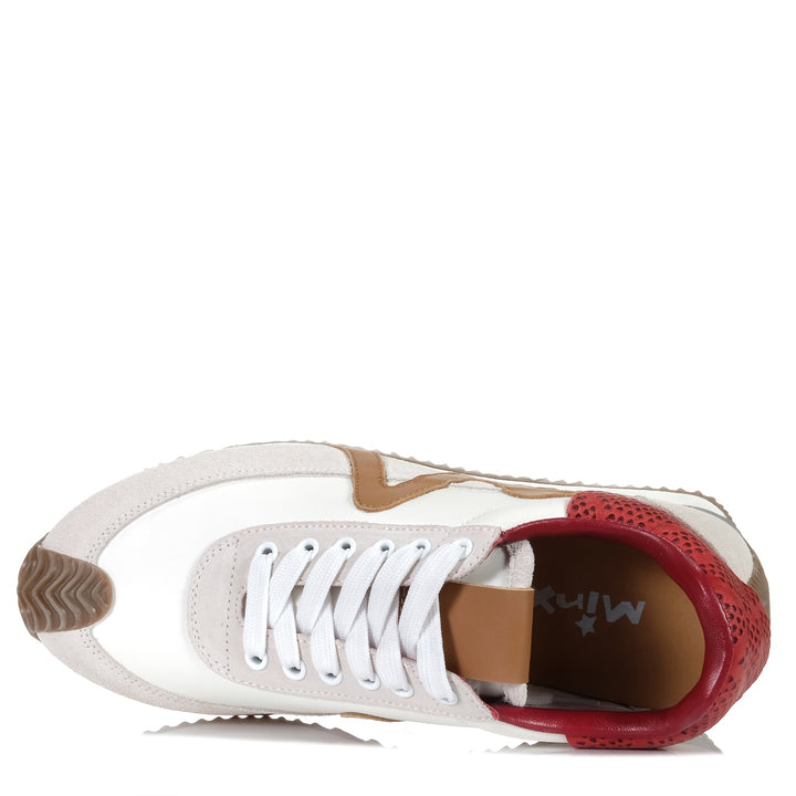 Minx Marvel Ivory Tan Red Womens Sneakers