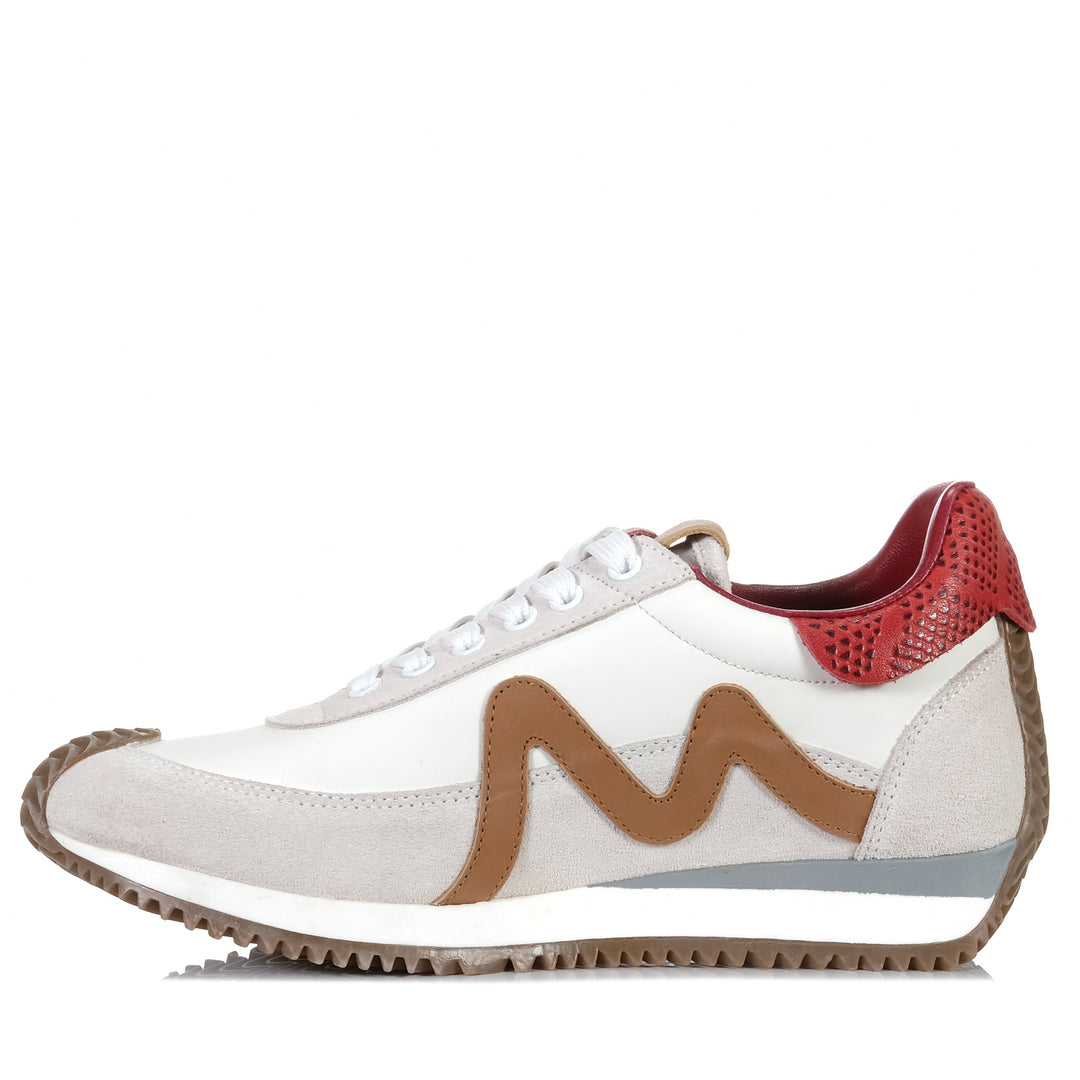 Minx Marvel Ivory Tan Red Womens Sneakers