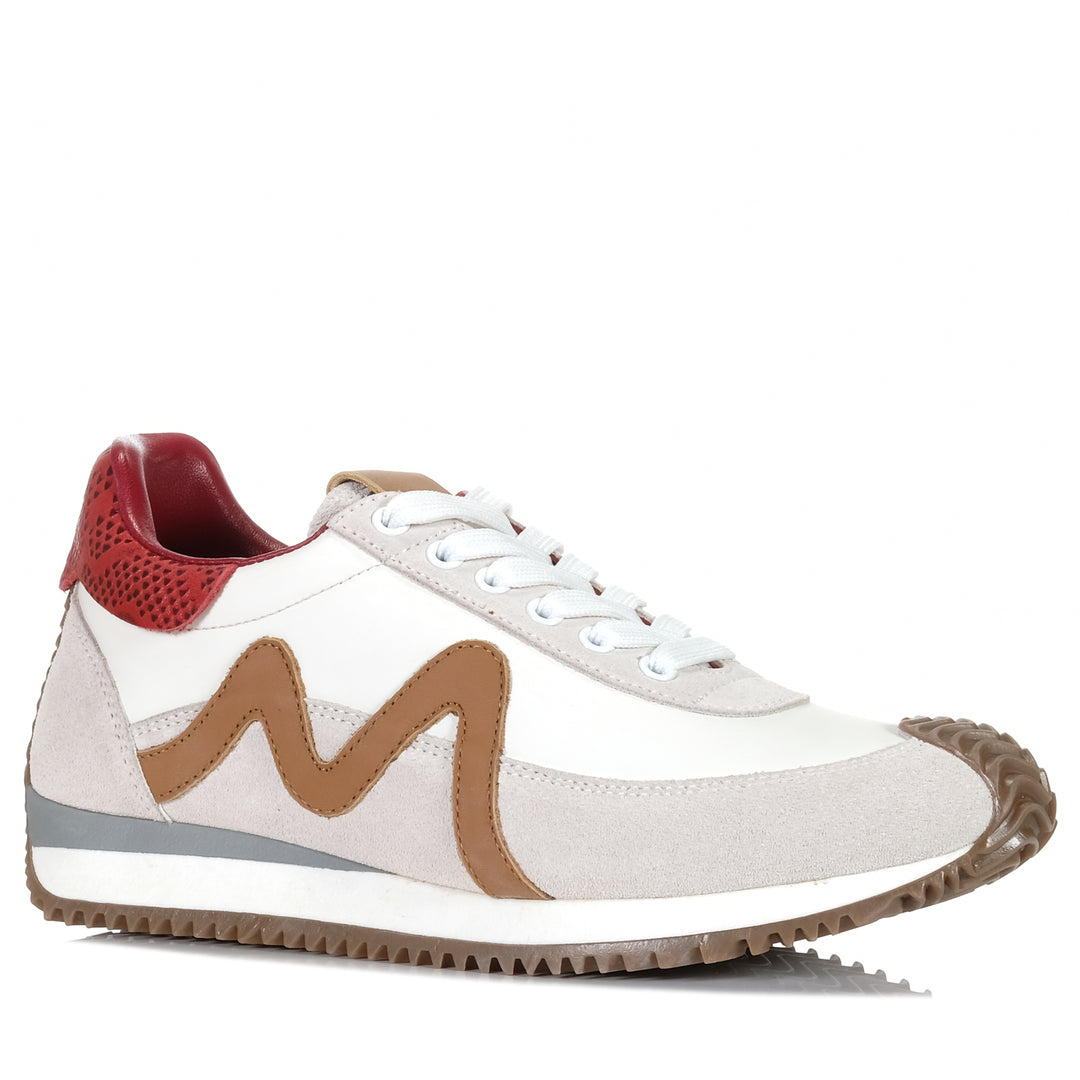 Minx Marvel Ivory Tan Red Womens Sneakers