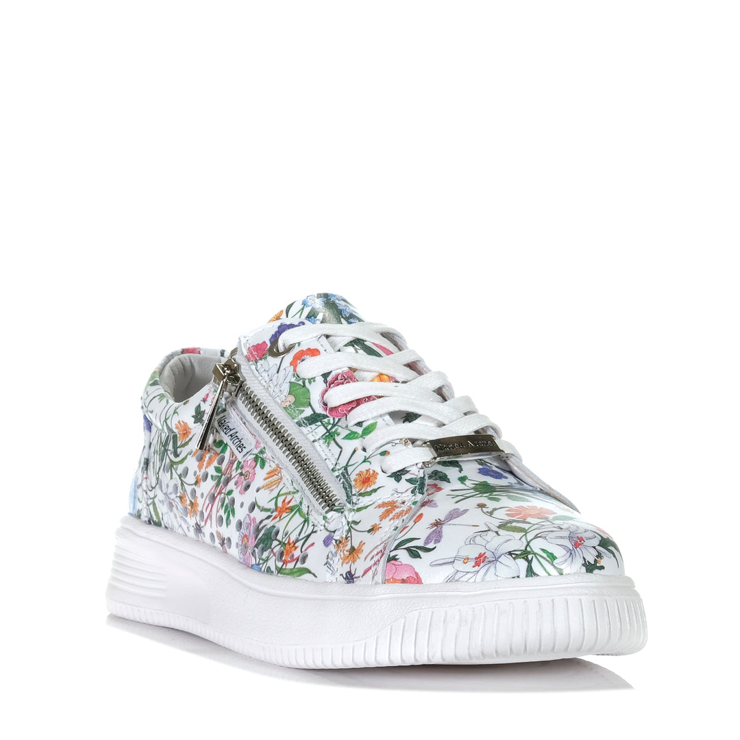 Naked Arches By Le Sansa Noble White Floral Womens Sneakers