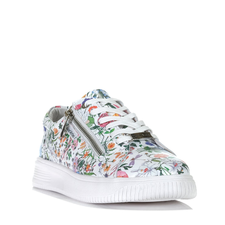 Naked Arches By Le Sansa Noble White Floral Womens Sneakers