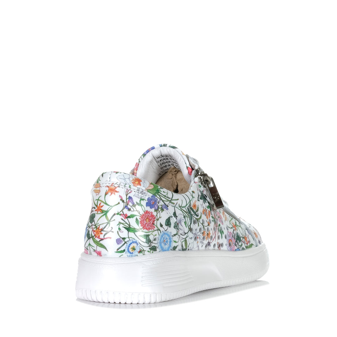 Naked Arches By Le Sansa Noble White Floral Womens Sneakers