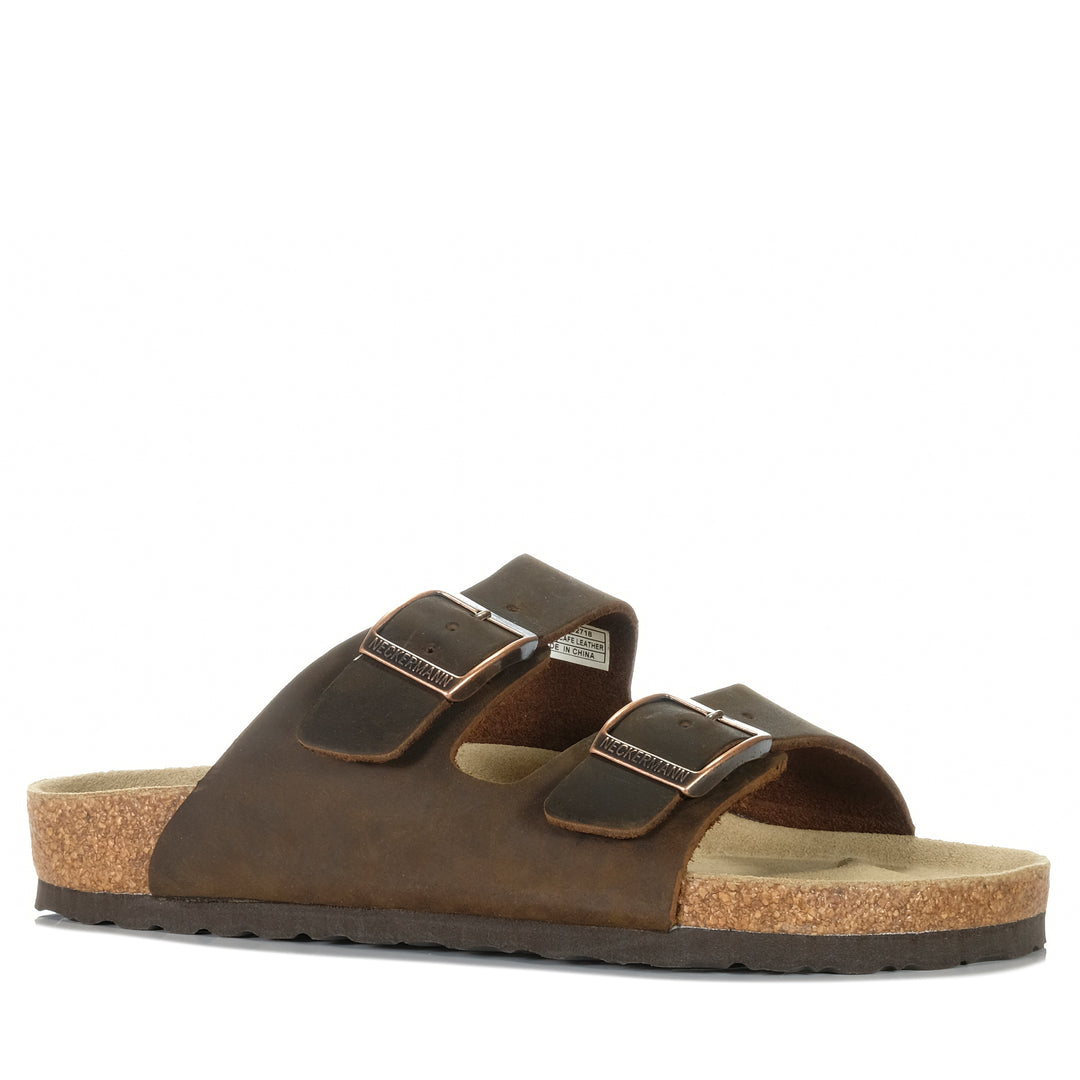 Neckermann N2718 Cafe Leather Unisex Sandals