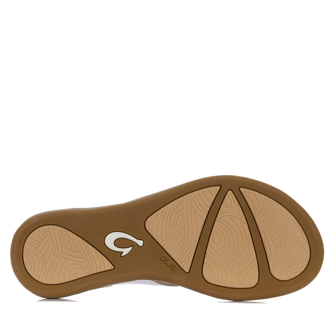 OluKai Honu Bright White/Golden Sand Womens Sandals
