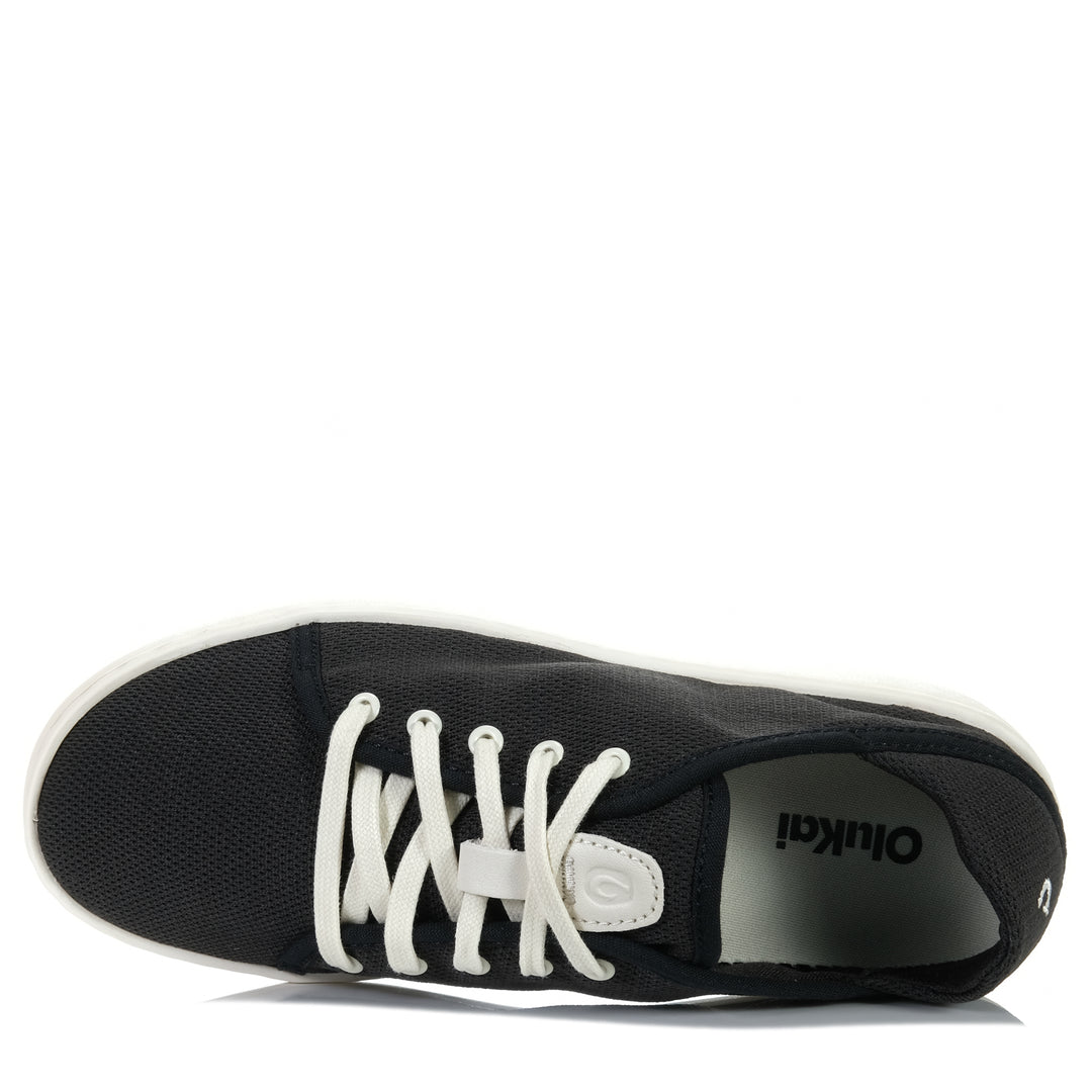 OluKai Pehuea Li Black/White Sand Womens Sneakers