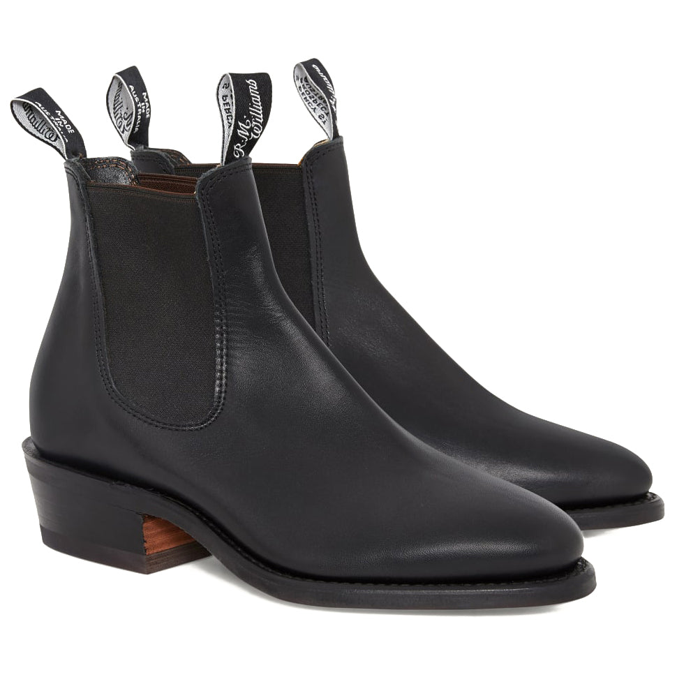 R.M. Williams Comfort Lady Yearling Wide E Black Womens Boots