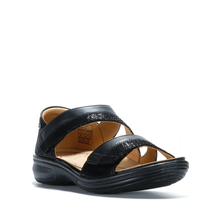 Revere Mauritius Black French/Lizard Womens Sandals