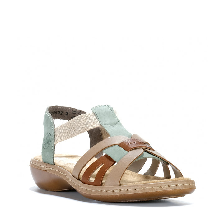 Rieker Hampshire 65918/52 Grun Kombi Womens Sandals