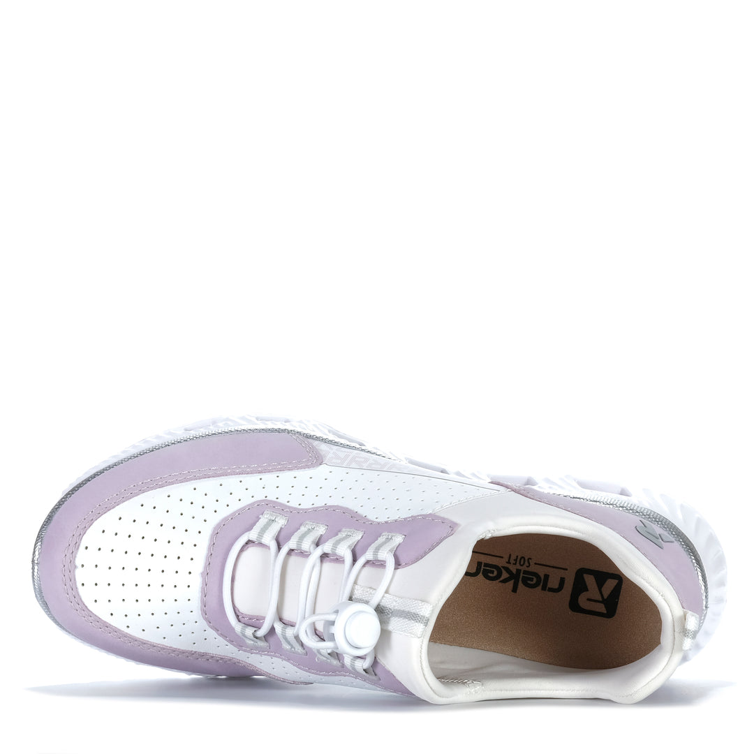 Rieker Ripley M6067/30 Weiss Kombi Womens Sneakers