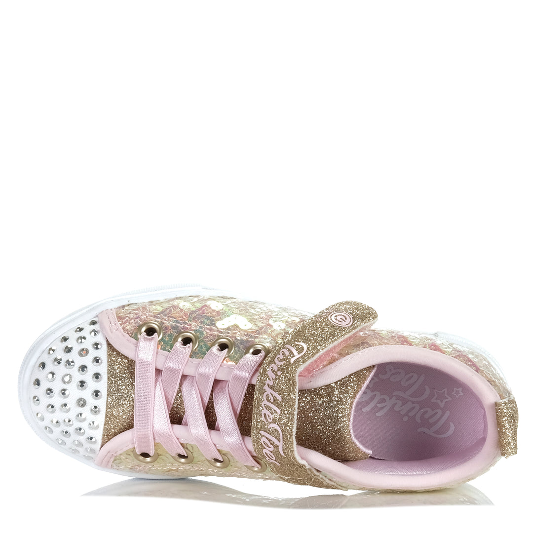 Skechers Kids' Twinkle Sparks - Sequin Party 314812L Gold/Pink Youth Shoes