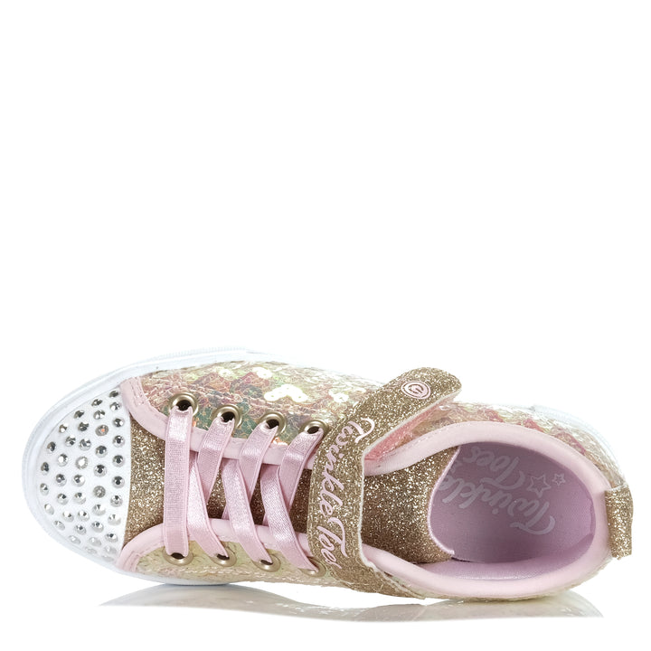 Skechers Kids' Twinkle Sparks - Sequin Party 314812L Gold/Pink Youth Shoes