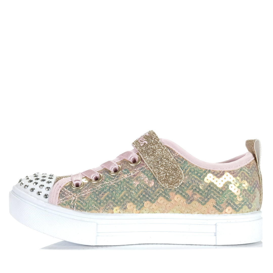 Skechers Kids' Twinkle Sparks - Sequin Party 314812L Gold/Pink Youth Shoes